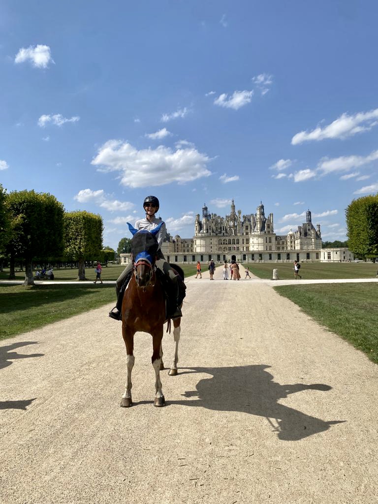 Riding horses at Chateau Chambord